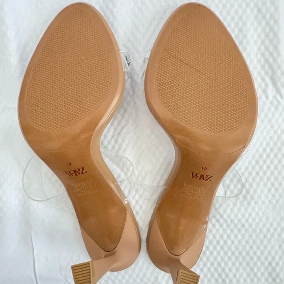 Zara New without tag Tan Clear Strap Ring Detail Heels - Picture 7 of 7